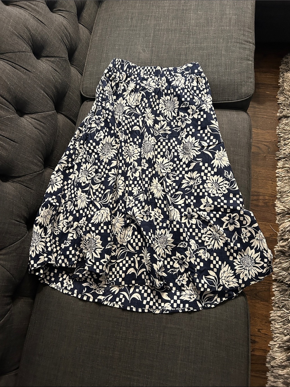 Hobbs London Limited Edition Floral A-Line Skirt in Black & White Size 4 Like Ne